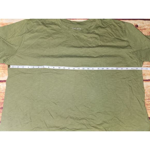 AVA VIV Women's Long Sleeve T-Shirt Top Olive Green Casual Basic - Picture 2 of 7